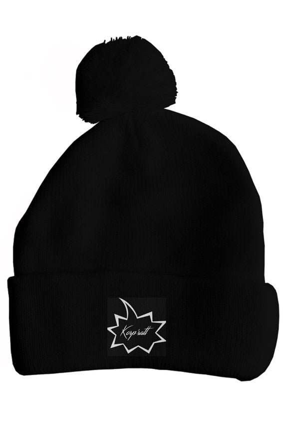 pom pom (black with white lettering)